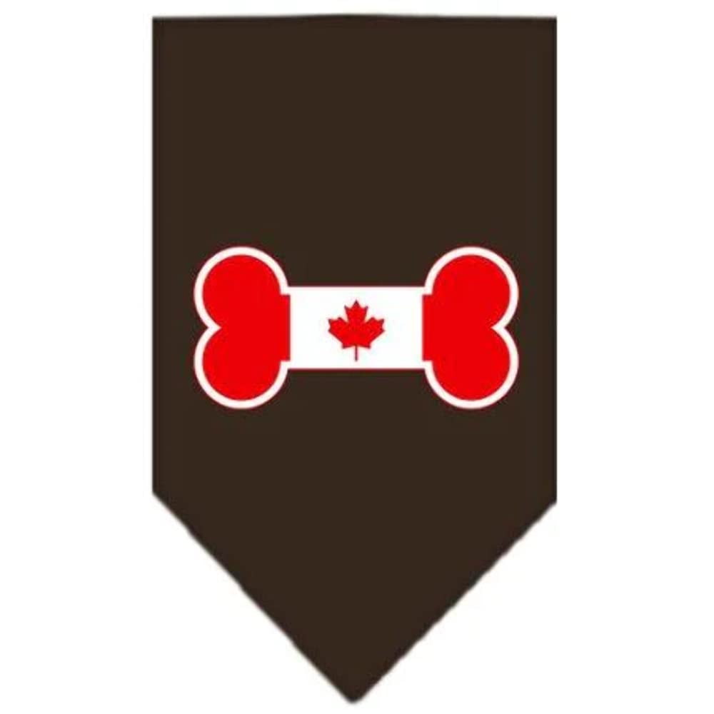 Mirage Pet Products Bone Flag Canadian Screen Print Bandana for Pets, Large, Grey