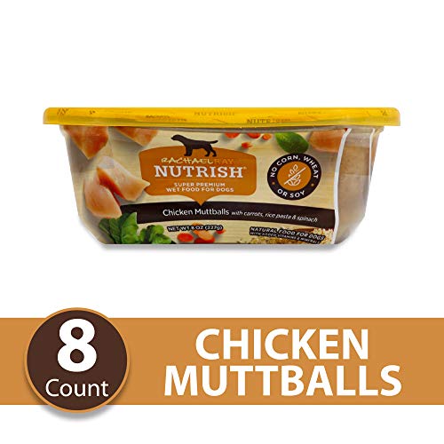 Rachael Ray Nutrish Premium Natural Wet Dog Food, Chicken Muttballs Recipe, 8 Ounce Tub (Pack of 8)