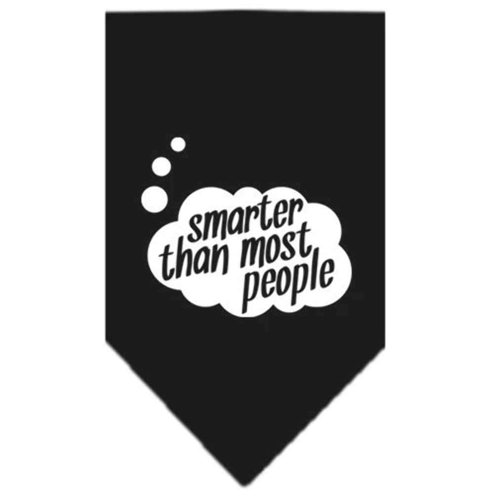 Pet and Dog Bandana Screen Printed, "Smarter Than Most People" Bright Pink Large