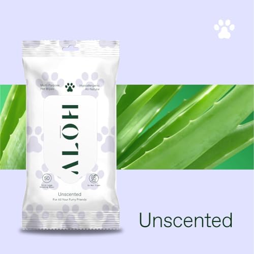 ALO Multi-Purpose Unscented Pet Wipes | 3 Pack of 50ct | Hypoallergenic, All-Natural, 150 Wipes Total