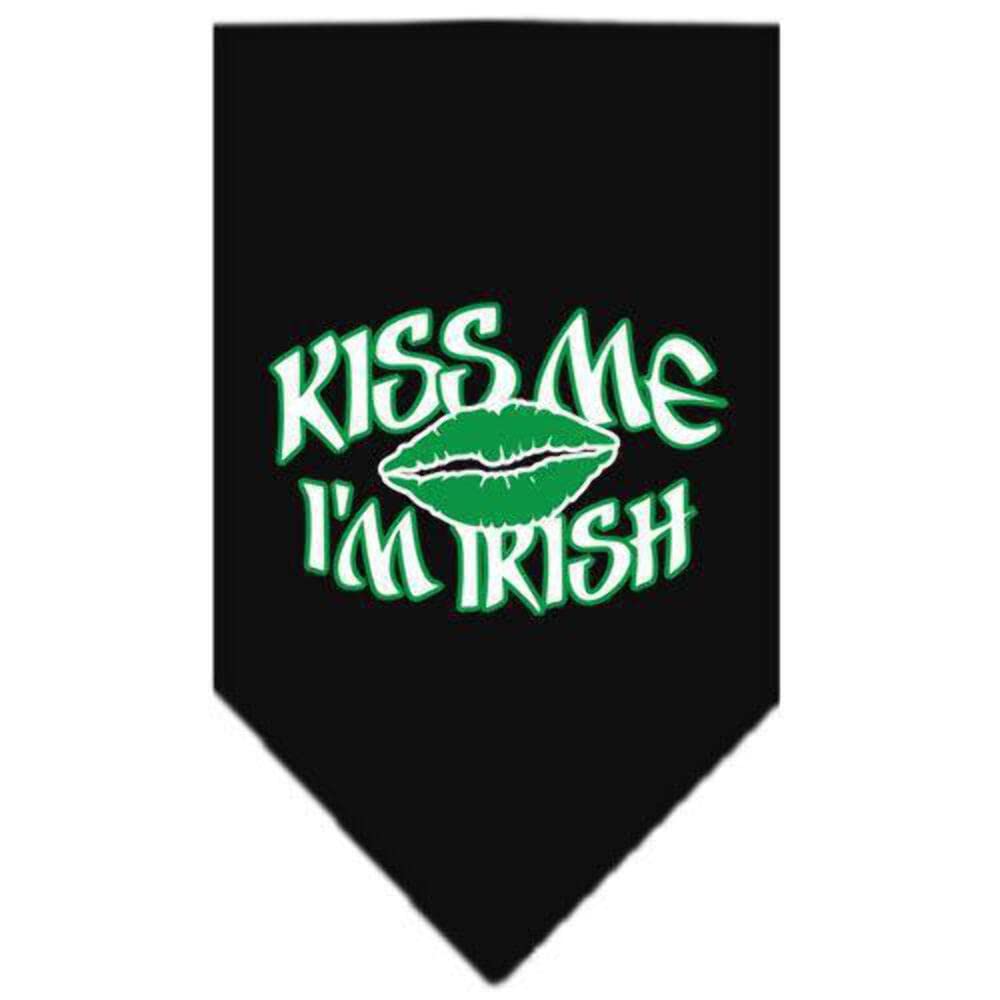 Mirage Pet Products Kiss Me I'm Irish Screen Print Bandana, Small, Cocoa