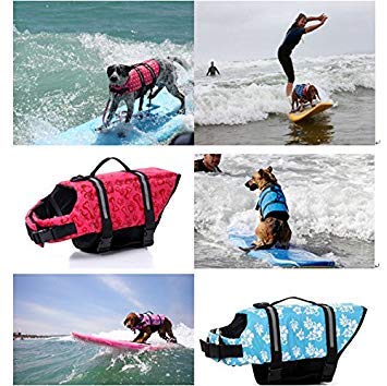 Tesoon Ripstop Dog Life Jacket Quick Release Easy-Fit Adjustable Dog Life Preserver