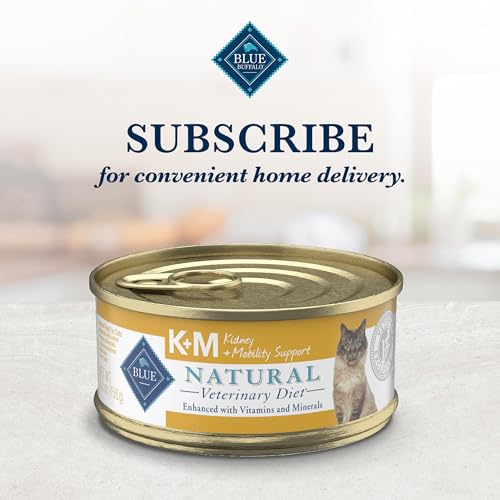 Blue Buffalo Natural Veterinary Diet K+M Wet Cat Food, Kidney + Mobility Support Formula, Veterinarian Prescription Required, Ch