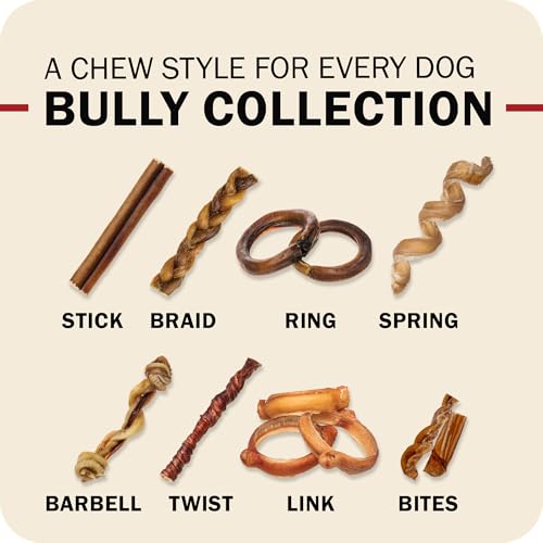 Redbarn Pet Products All-Natural 12 Braided Bully Sticks for Dogs - Premium Grain-Free & Rawhide-Free Single Ingredient Long Las