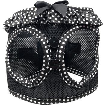 Doggie Design No Choke Dog Harness - Simple Step-In And Go Dog Vest For Small, Medium, And Large Breeds - Breathable Mesh Polyester Pet Harness - Black And White Polka Dot - Xl