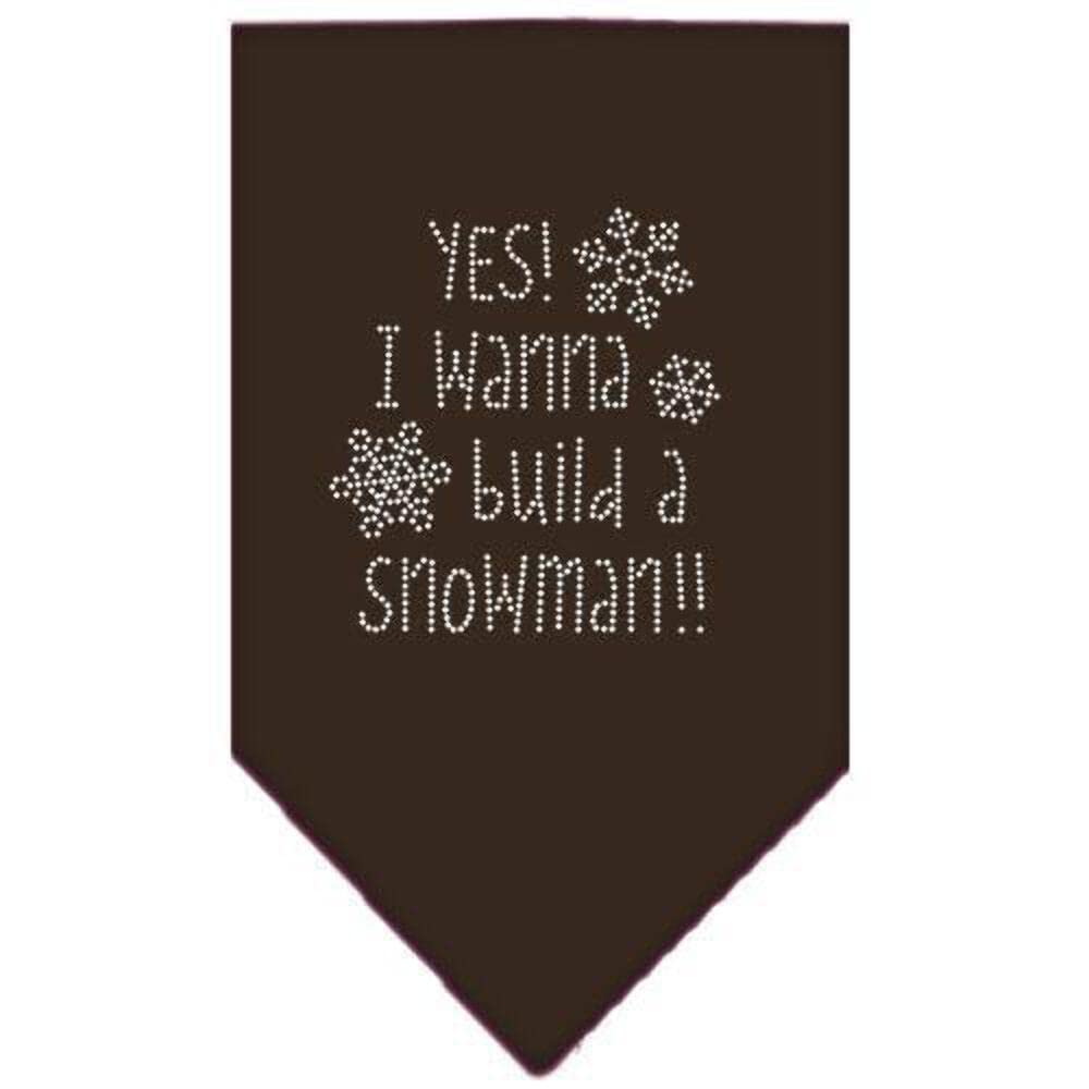 Yes I Want To Build A Snowman Rhinestone Bandana Orange Small