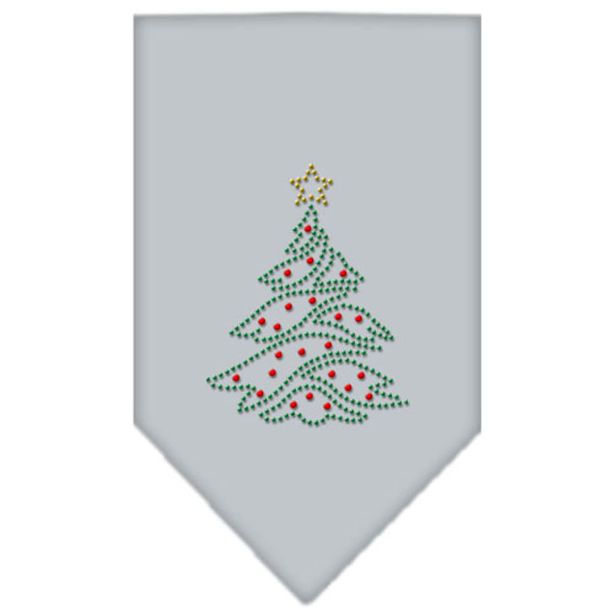 Mirage Pet Products Christmas Tree Rhinestone Bandana, Large, Grey