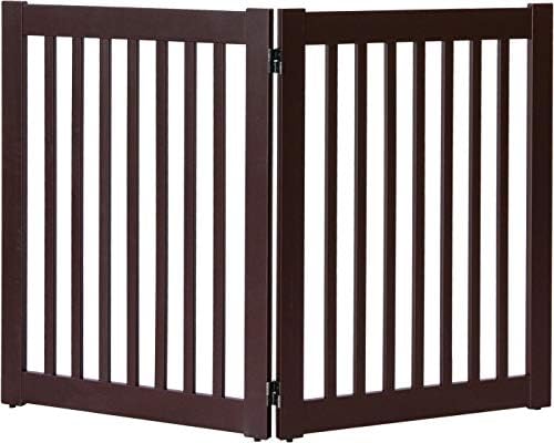 Highlander Series Solid Wood Pet Gates Are Handcrafted By Amish Craftsman  32Inch  High  2 Panel  Mahogany