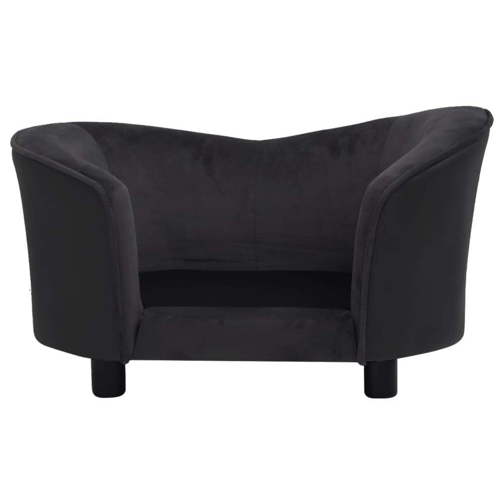 Vidaxl Dog Sofa Black 27.2'X19.3'X15.7' Plush And Faux Leather