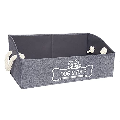 Vumdua Large Dog Toy Box - Trapezoid Dog Toy Bin with Handles, Collapsible Pet Supplies Storage Basket, Perfect for Organizing D