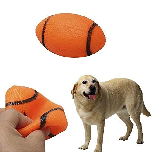 Woofy Rugby Ball Shape Chew Toy For Dogs Cats Kitten, & Puppy