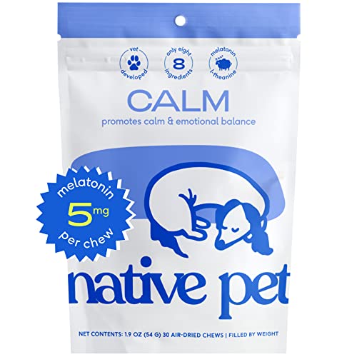 Native Pet Dog Calming Chews - Natural Calming Dog Treats Made with Melatonin for Dogs - Functional Dog Melatonin Chews with Rea