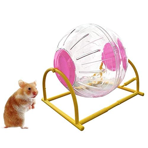 Hamster Ball 6 inch Pink Hamster Exercise Ball with Stand Rat Running Ball for Dwarf Hamster Small Pet Toys Fitness Wheels Cage