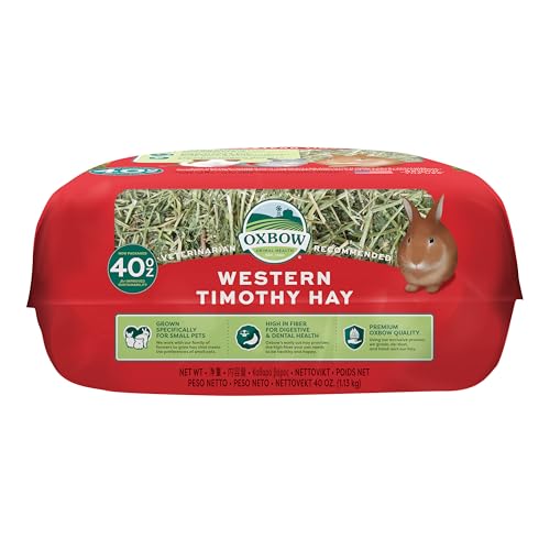 Oxbow Animal Health Western Timothy Hay- Veterinarian Recommended- Hay for Rabbits, Chinchillas, Guinea Pigs & Other Small Pets-