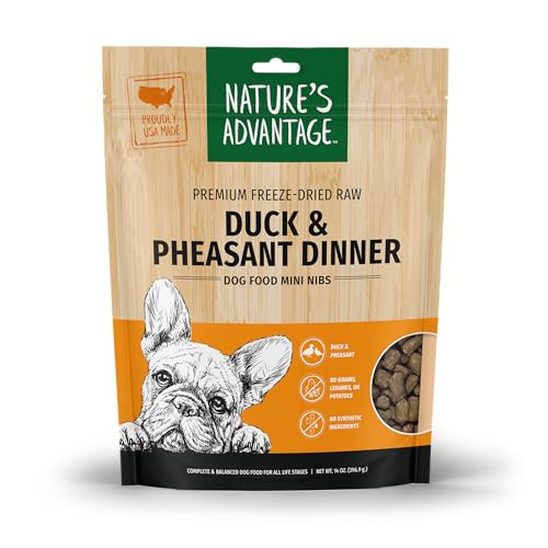 Nature's Advantage Freeze-Dried Raw Duck & Pheasant Dog Food Mini Nibs, Grain Free, 14 oz