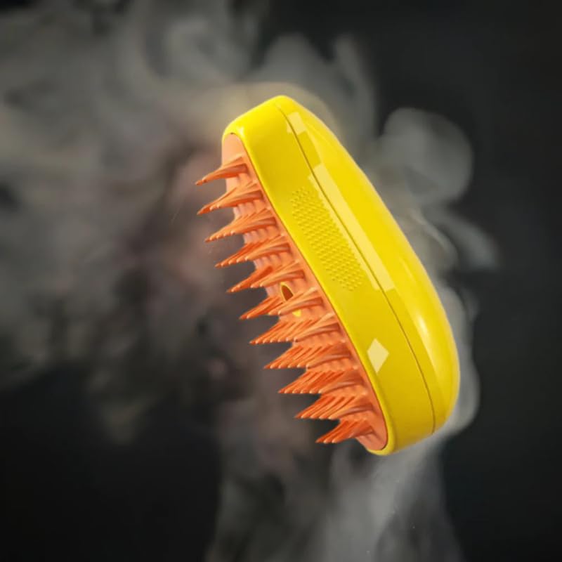 Dog Trust Cat Steam Brush, 3 In 1 Cat Steamy Brush Cleanser, Silicone Massage Grooming Brush, Steaming Pet Hair Cleaning Brush