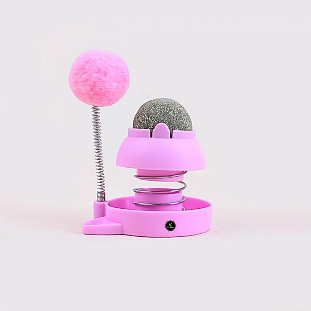 Psk Pet Mart Catnip Ball Toy For Cats  Healthy Rotating Catnip Bubbles | Teeth Cleaning & Licking Wall Stick Toy For Kittens An