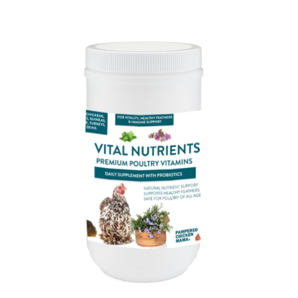 Vital Nutrients: Chicken Vitamins for Feed & Molting Supplement, Egg Booster, Poultry & Chicken Vitamins - Pampered Chicken Mama