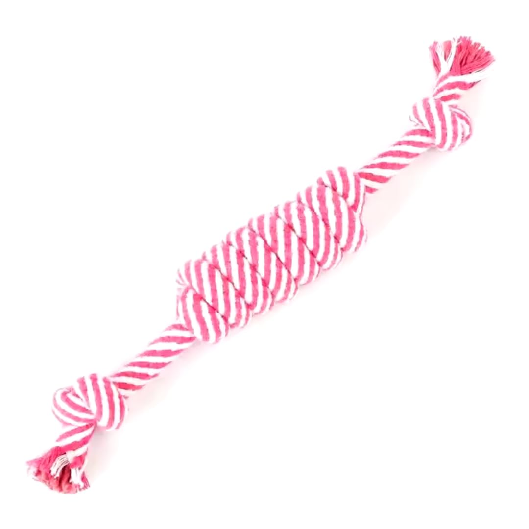 Pet Fun Durable Toffee Rope Toy For Dogs, Made Of Natural Cotton, Perfect For Chewing, Tugging & Teeth Cleaning  Suitable For A