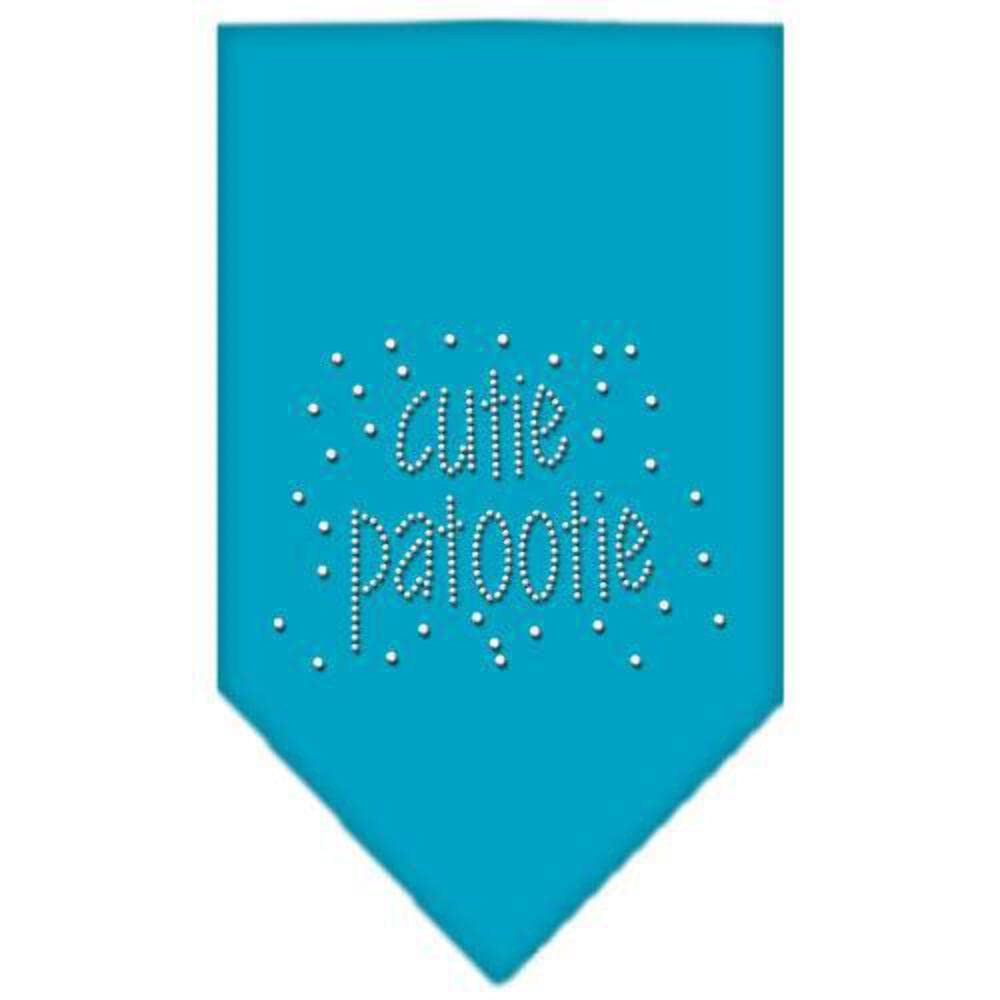 Mirage Pet Products Cutie Patootie Rhinestone Bandana, Small, Turquoise