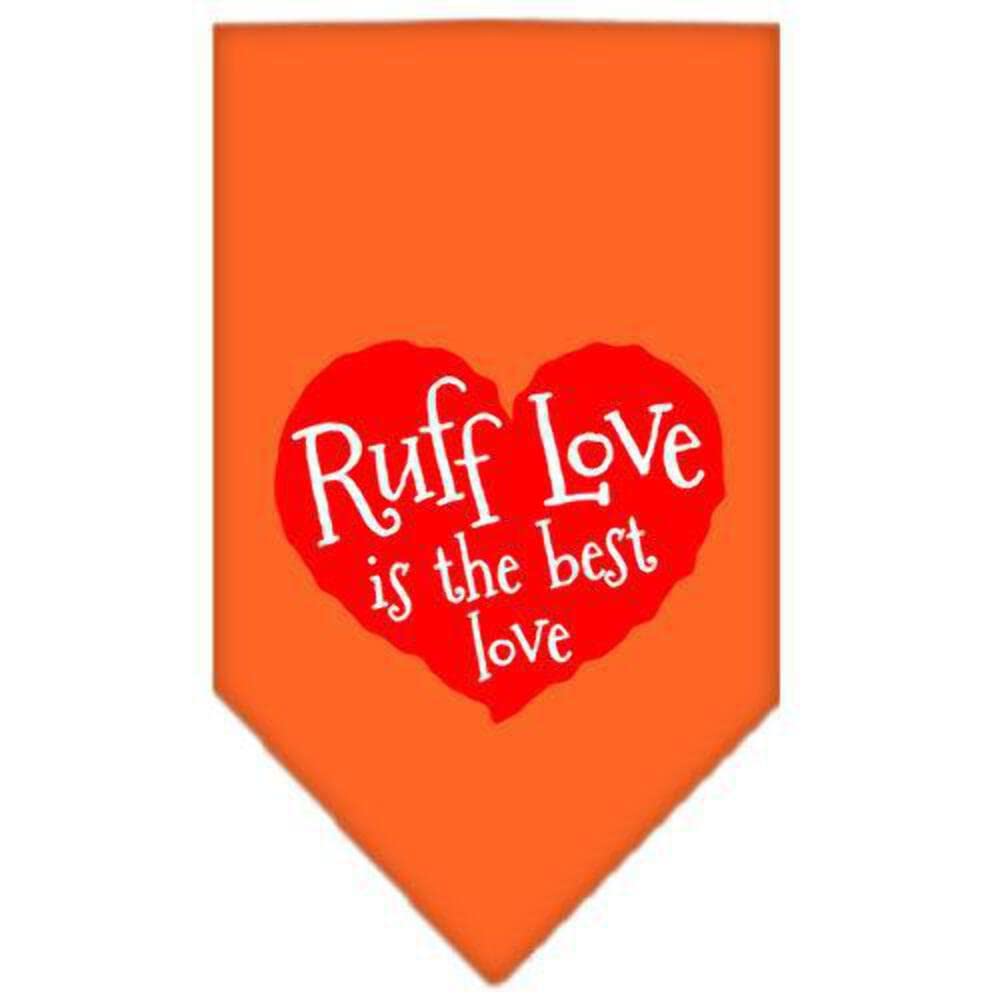 Mirage Pet Products Ruff Love Screen Print Bandana for Pets, Large, Orange