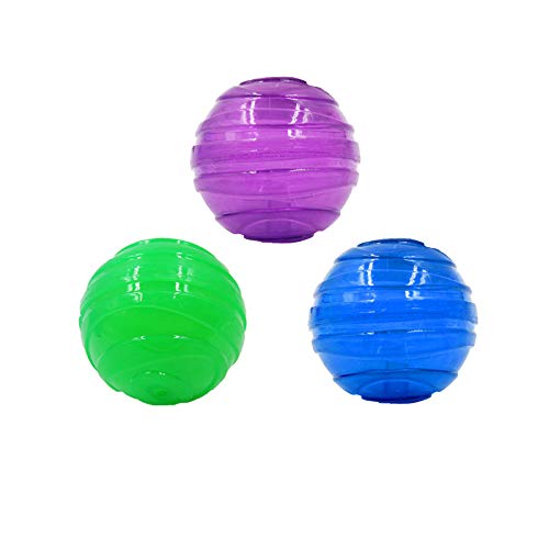 Psk Pet Mart Rubber Squeaky Dog Ball, Interactive Dog Toy For Small And Medium Dogs, Multicolor. (Pack Of 3)