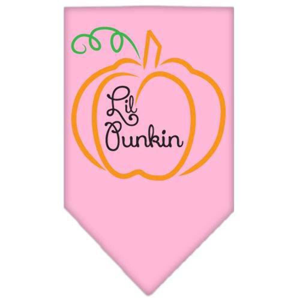 Halloween Pet and Dog Bandana Screen Printed, "Lil Punkin" Light Pink Large