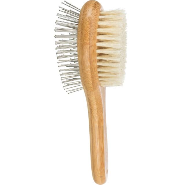Trixie DoubleSided Dog Brush With Pins And Bristles, Massages And Removes Loose Hair From Your DogS Coat