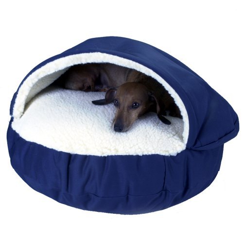 Snoozer Classic Poly-Cotton Cozy Cave Pet Bed, Small, Navy