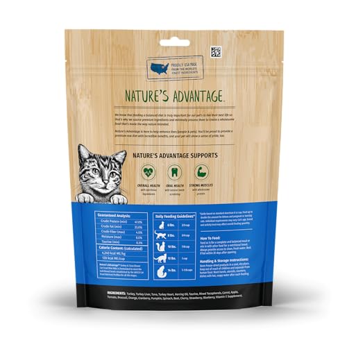 Natures Advantage Freeze-Dried Raw Turkey & Tuna Dinner Cat Food Mini Nibs, 12 oz | Grain Free, High Protein Nutrition