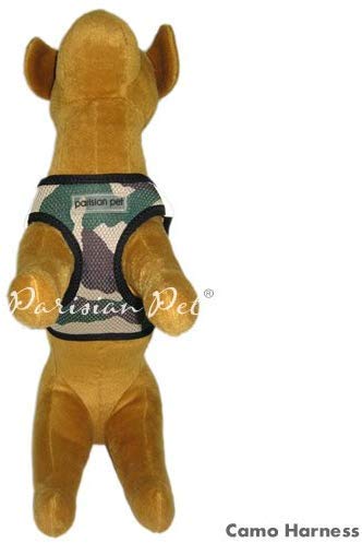 Parisian Pet Step In Dog Harness - Adjustable Freedom Harness - Green Camo Dog Vest Harness - 100% Mesh Fabric Cooling Dog Harness - Idle For Outdoor Adventures - Dog Harness Medium Sized Dog - M