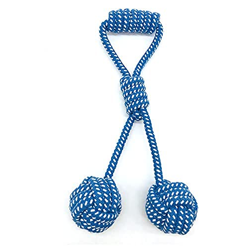 Furry Critters Pet/Dog/Cat Chew Rope Toy With Two Rope Balls And Handle Knot/TugKnotted Rope Toy/Interactive Teeth Cleaning/Bit