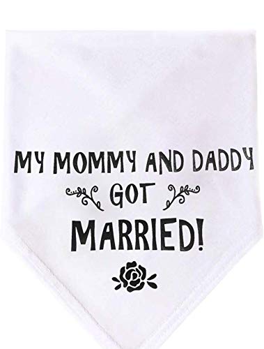 PUPTECK Engagement Gift Wedding Dog Bandana - Triangle Bibs Scarf Pet Accessories, Wedding Photo Prop for Small Medium Large Dog