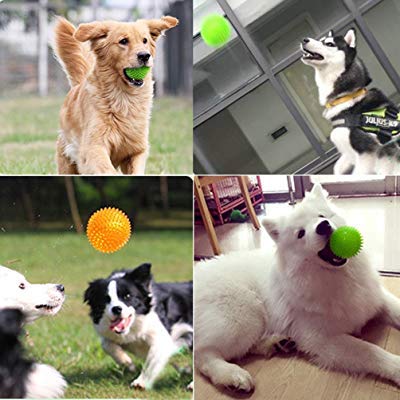 Kspups Dog Squeaky Ball Toy  Soft Rubber Tough Play Ball For Aggressive Chewers | Durable & Bouncy Toy For Small, Medium & Larg