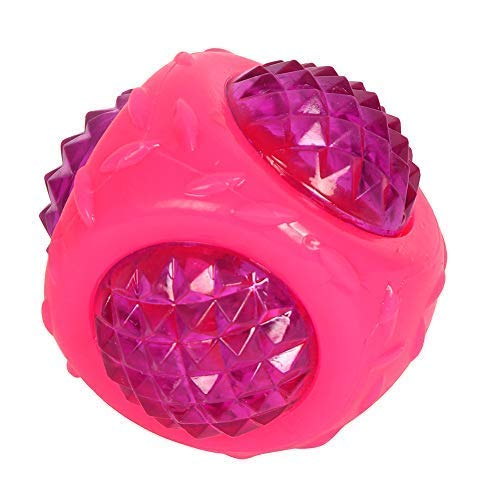 Rvpaws NonToxic Teething And Training Lighting Led Ball With Sound Squeaky Squeaker Ball Chew Toy For Dogs And Cats (Multicolor
