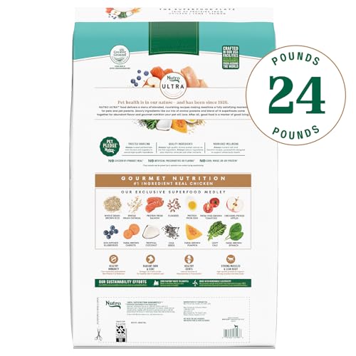 Nutro Ultra Senior Dry Dog Food with a Trio of Proteins from Chicken, Lamb and Salmon, 24 lb. Bag