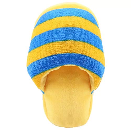 KUTKUT Cute Pet Dog Cat Plush Squeak Sound Dog Toys Funny Fleece Durability Chew Molar Toy Fit for All Pets (Yellow Sleeper)