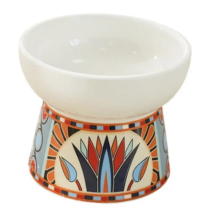 Petangel Ceramic Cat Food Or Water Bowl, Raised Cat Feeder Dishes With Stand, Elevated Pet Food Bowl For Small Dogs And Cats, St