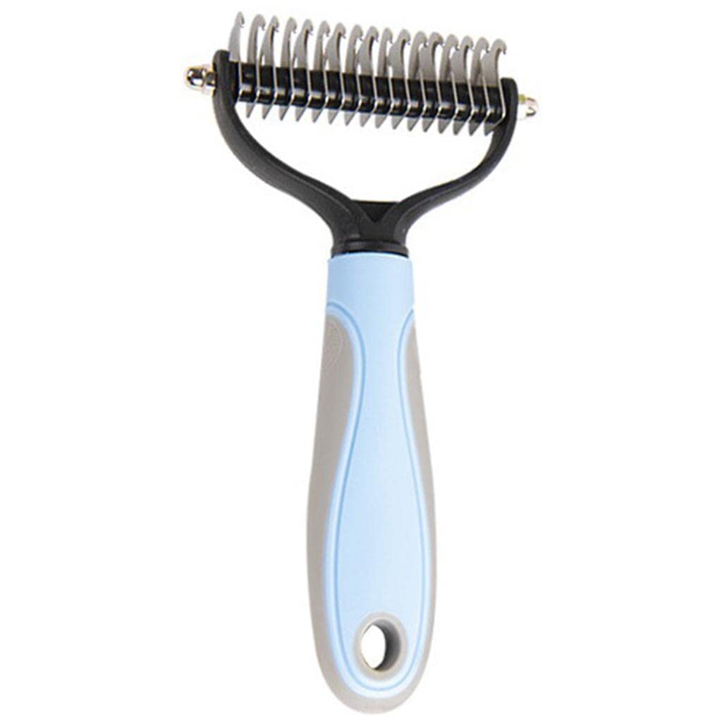 Ecomistiq Pet Grooming Brush Comb Safe Undercoat Rake For Breeds Knots Mats Removing Blue| Brushes Combs & Rakes| | Dog Supplies