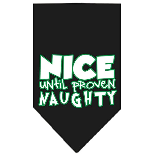 Mirage Pet Products 66-164 LGLMG Nice Until Proven Naughty Screen Lime Green Print Bandana, Large