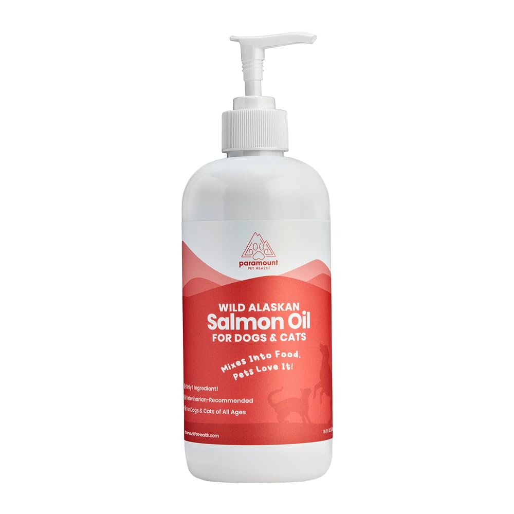 Paramount Pet Health Wild Alaskan Salmon Oil for Cats & All Dogs, Supports Skin, Coat, Joint & Overall Well-Being, Pure & Premiu