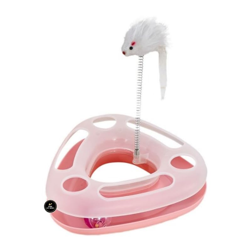 Psk Pet Mart 3In1 Triangle Cat Toy For Indoor Cats | Keeps Pets Active, Reduces Boredom & Promotes Healthy Play | Feather Teas