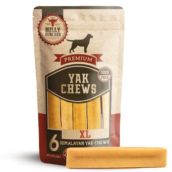 Bully Bunches Extra Large Authentic Yak Cheese Himalayan Chews for Large Dogs & Aggressive Chewers - All Natural Dog Treat Denta