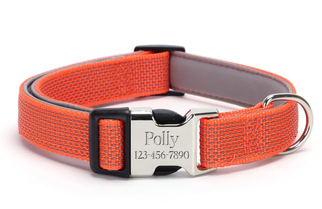 Personalized Dog Collar,Engraved Reflective Dog Collar, Custom Dog Collar, Pet Collar, Quick Release Buckle, Gift'S For Pets (Or