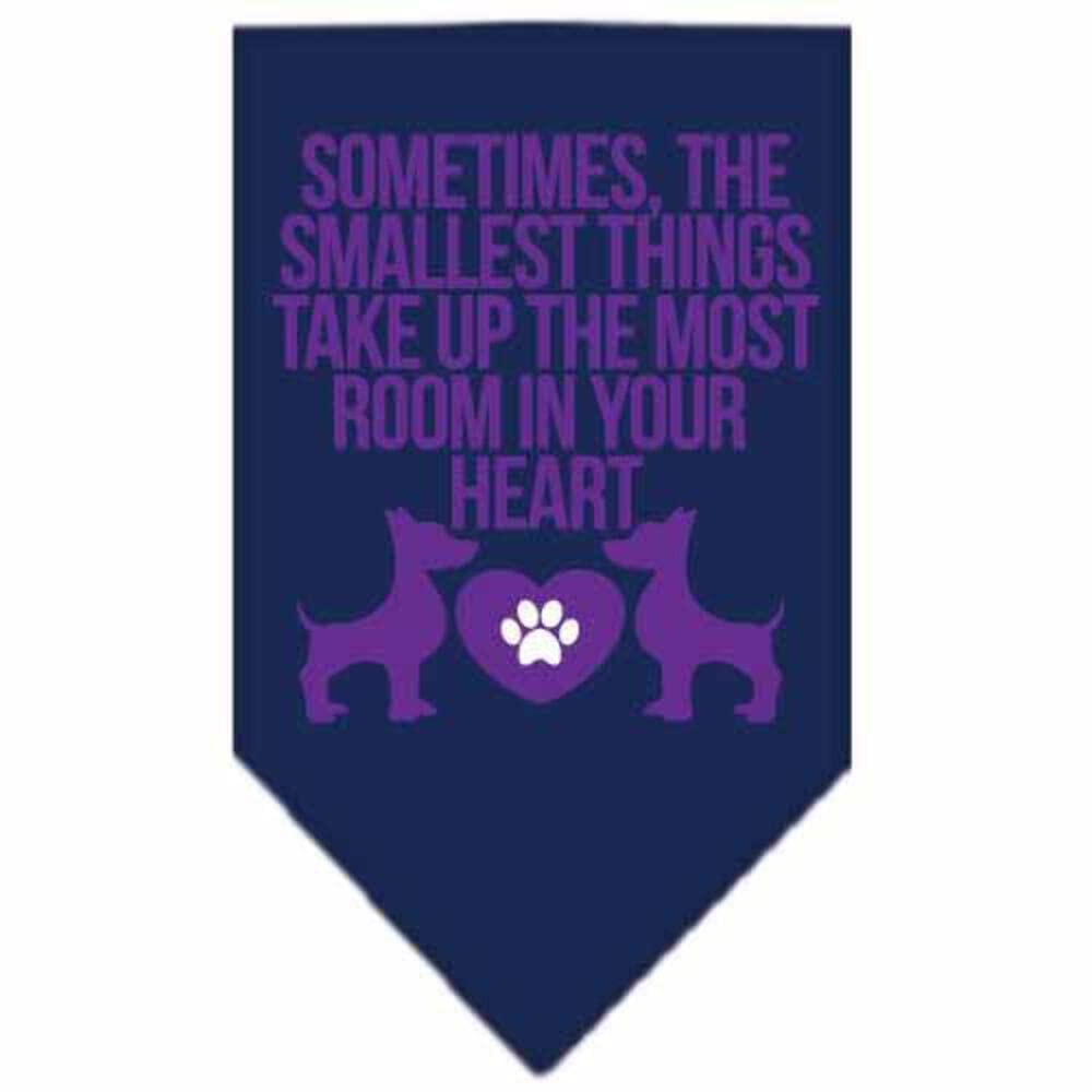 Pet and Dog Bandana Screen Printed, "Sometimes, The Smallest Things Take Up The Most Room In Your Heart" Red Large
