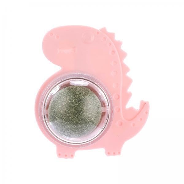 Ujeavette 3Xnatural Catnip Balls Removable Healthy Rotating For Playing Grinding Licking Pink