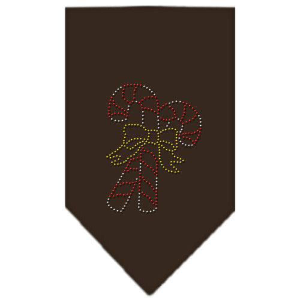 Mirage Pet Products Candy Canes Rhinestone Bandana, Large, Cocoa