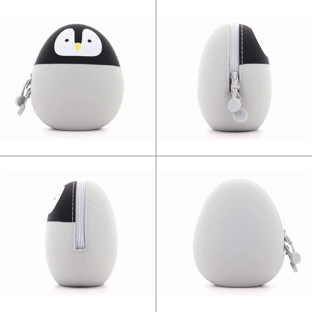 Lihitlab Punilabo Zipper Pouch, Egg-Shaped, 3.8' X 4.7', Gray Cat (A7783-4), Large: 1.3 X 4.7 X 3.8 Inches