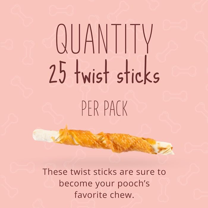 Better Belly Proteins With Real Lamb Twists, Digestible Rawhide For Dogs, 25 Count