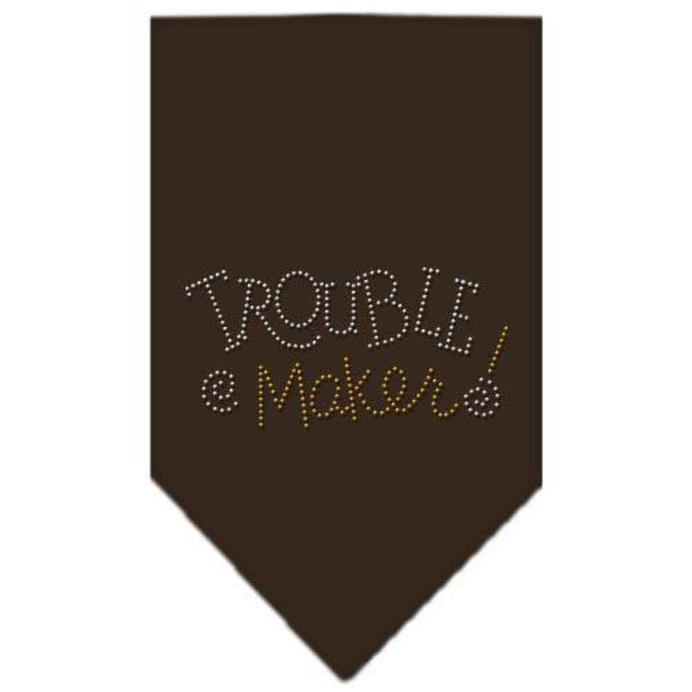 Mirage Pet Products Trouble Maker Rhinestone Bandana, Small, Cocoa